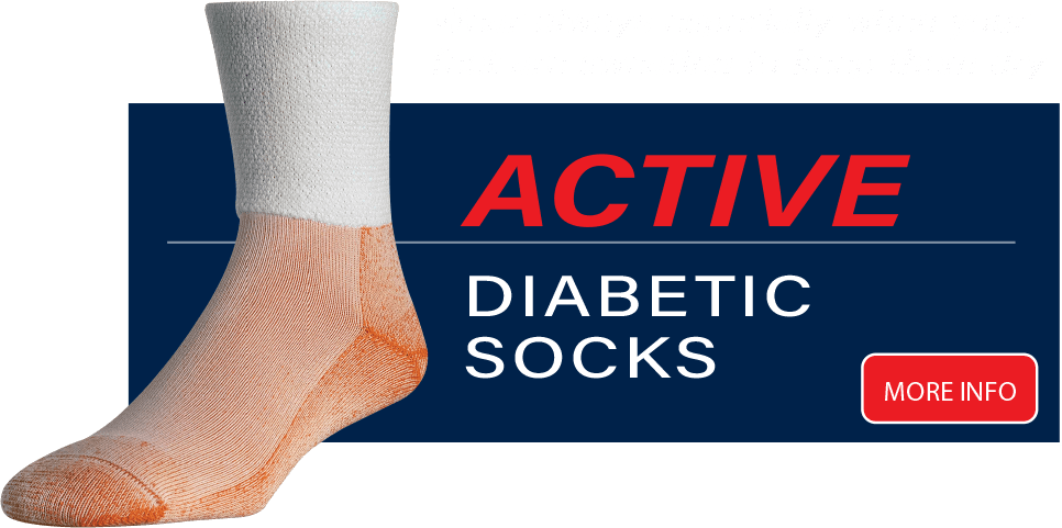 Active Diabetic Socks - Wear always especially when your feet are sweating to keep them dry