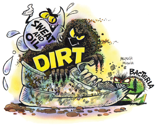 Shoe Sweat and Oil, Dirt, and Bacteria